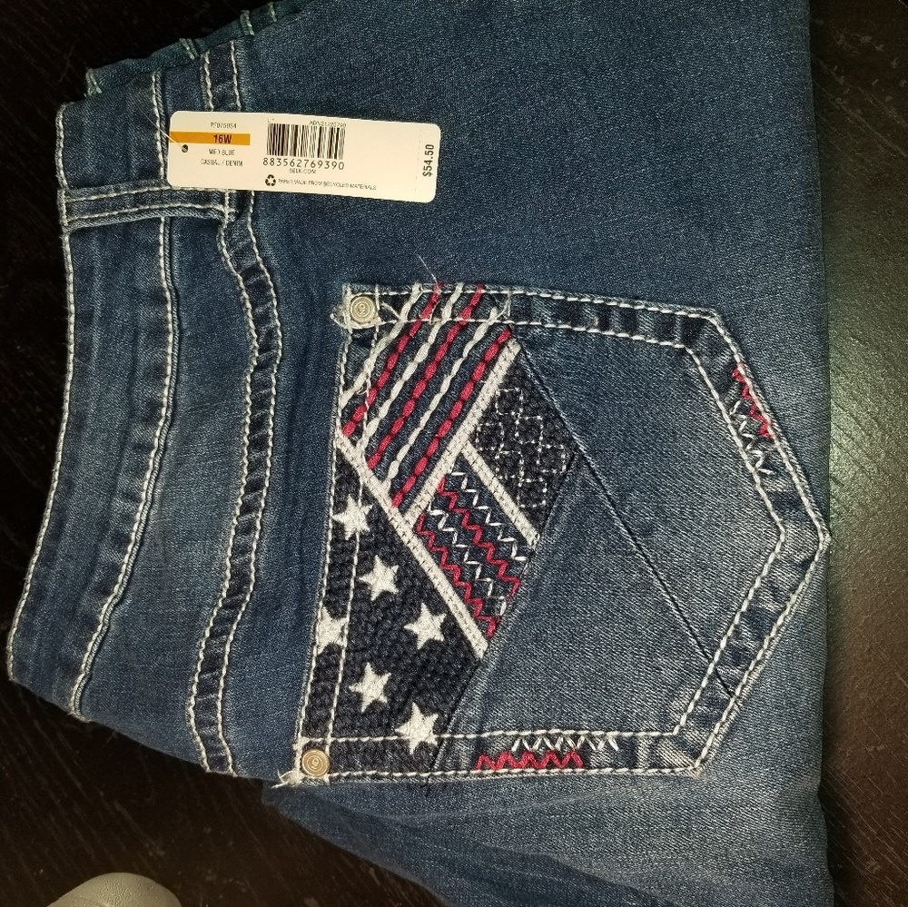New Directions Star Spangled Crop Jeans